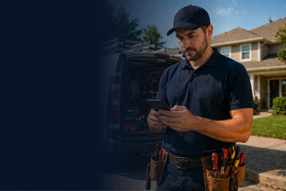 Service professional at work